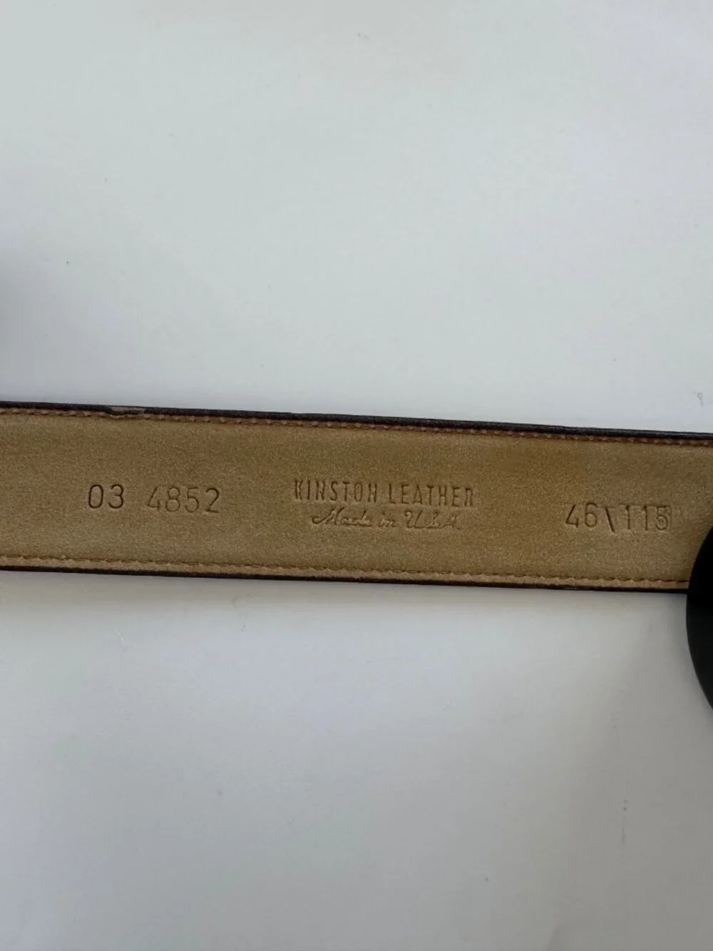 Kinston Leather Men's 46 Brown Leather Belt Made in USA